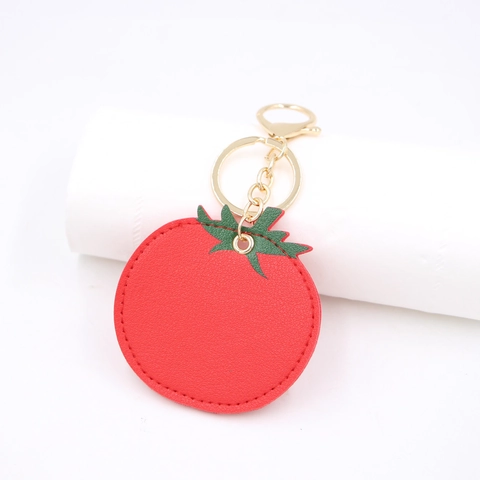 Portachiavi Creativo a Forma di Pomodoro in Pelle PU Ciondolo per Borsa Realistico in Similpelle con Chiusura a Aragosta Oro per Donna Ragazze