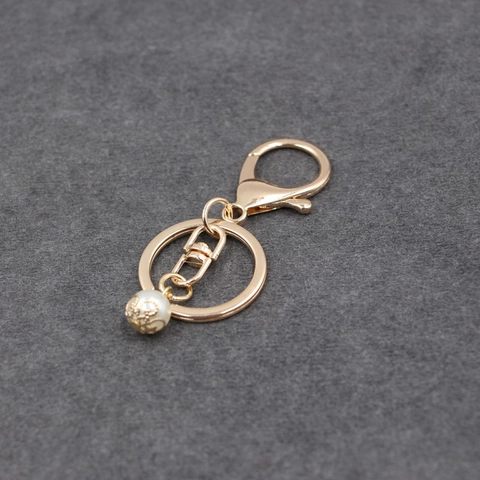 Mode Flamingo Metall Schlüsselanhänger Für Damen Rosa Flamingo Tasche Anhänger Gold Strass Ball Künstliche Perle Glocke Schlüsselring Schmuck Geschenk