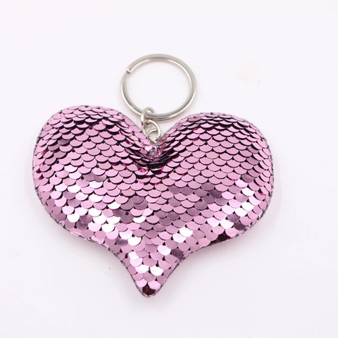 Llavero con Lentejuelas Reversibles Forma de Corazón Estrella Unicornio Gato Árbol de Navidad Colgante de Bolso Brillante