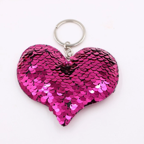 Llavero con Lentejuelas Reversibles Forma de Corazón Estrella Unicornio Gato Árbol de Navidad Colgante de Bolso Brillante
