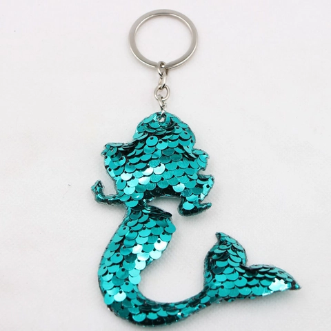 Mode Glitzer Pailletten Meerjungfrau Schwanz Schlüsselanhänger Süßes Tierform Schlüsselanhänger Bunter Taschenanhänger Damen Mädchen Geschenk Ornament