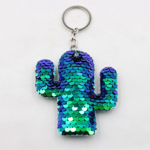 Scintillante Portachiavi con Paillettes Reversibili Ciondolo Borsa per Donna Sirena Cactus Fenicottero Ananas Cuore Stella Gioielli Regalo