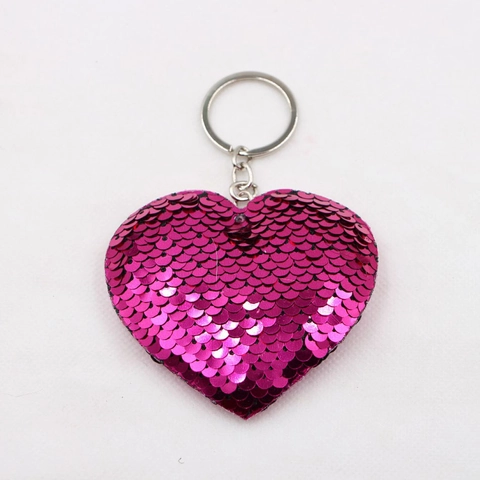 Porte-clés Cœur à Paillettes Réfléchissantes Pendentif de Sac Forme Sirène Flamant Rose Ananas Éléphant Cadeau Femme