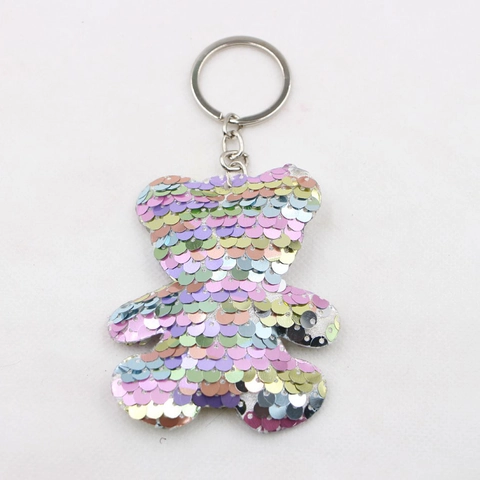 Scintillante Portachiavi con Paillettes Reversibili Ciondolo Borsa per Donna Sirena Cactus Fenicottero Ananas Cuore Stella Gioielli Regalo