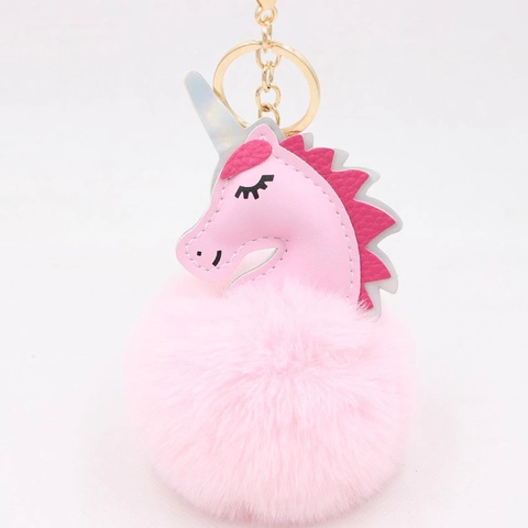 Lindo Llavero de Unicornio de Piel Sintética para Mujer Niña Dije de Bolso Colgante de Animal de Cuero Artificial Decoración