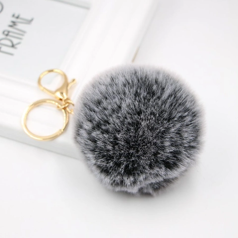 Faux Fur Pompon Schlüsselanhänger Verlauf Zweifarbig Plüsch Tasche Anhänger Charm Schlüsselring Für Damen Auto Schmuck Geschenk