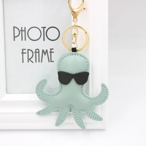 Kreativer Oktopus PU Leder Schlüsselanhänger Süßer Meerestier Tasche Anhänger Mit Goldenem Karabinerverschluss Für Damen Geschenk Mode Accessoires