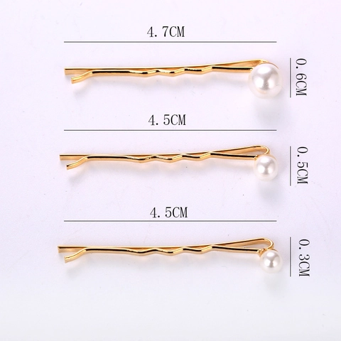 Minimalistische Gold Legierung Haarspangen Mit Weißen Künstlichen Perlen Mode Pendeln Haarnadeln Bobby Pins Für Damen Styling