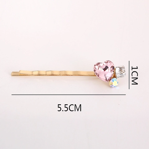 Koreanischer Stil Vergoldete Legierung Herz Strass Haarspange Elegante Haarnadel Für Damen Valentinstag Geschenk Haarschmuck