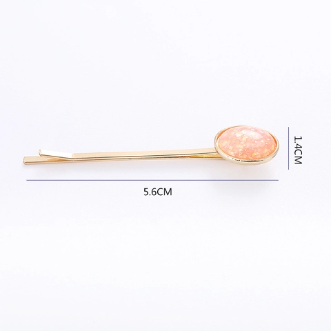 Minimalistische Legierung Oval Schillernde Harz Haarspange Süße Mode Haarnadel Sternenhimmel Goldfolie Haarschmuck Für Damen