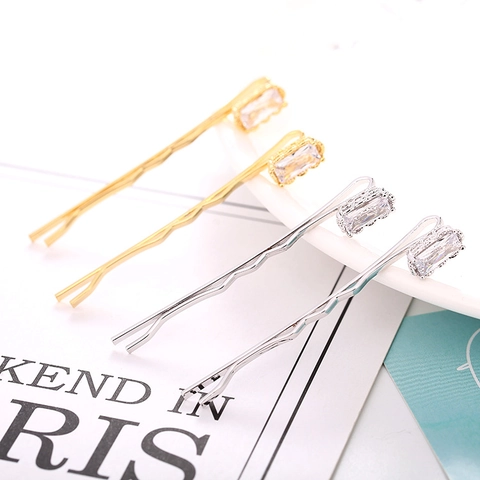 Élégant Lot de Barrettes à Cheveux en Alliage de Zirconia pour Femmes Forme de Fleur Ours Géométrique Plaqué Or Argent Accessoires