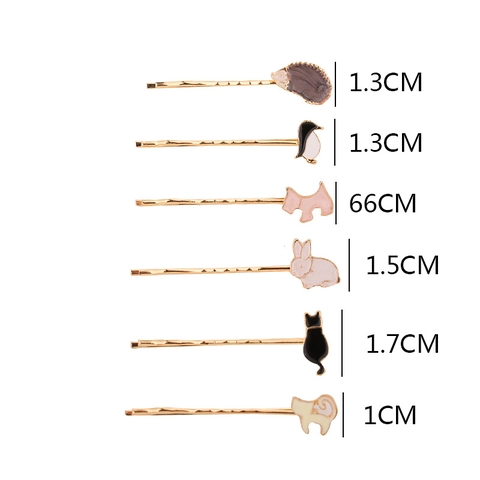 Süße Tier Emaille Haarspangen Für Damen Mädchen Gold Legierung Igel Hase Pinguin Katze Hund Haarklammern Koreanischer Stil Haarschmuck