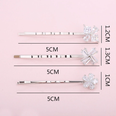 Eleganti Fermagli per Capelli a Fiore in Lega di Zircone per Donna Forcine di Cristallo Geometriche Oro Argento Moda Accessori per Capelli