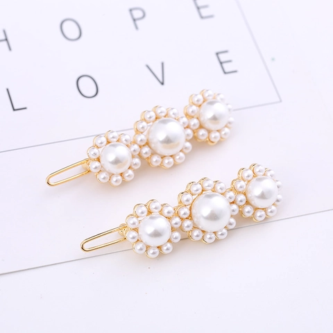 Eleganti Fermagli per Capelli con Künstliche Perle Artificiali Stile Coreano in Lega di Metallo Dorato Forcine per Capelli Donna Fiocco Fiore Geometrici Accessori per Capelli