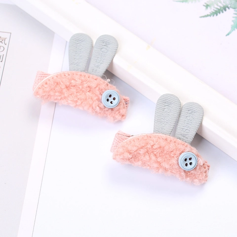 Simpatici Fermagli per Capelli a Forma di Coniglio in Peluche Morbidi a Becco d'Anatra con Bottone Dolce Gioielli per Capelli Donna