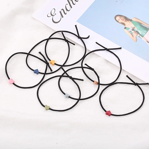 Süßes Herz Anhänger Elastisches Haargummi Scrunchie Hochelastisches Gummiband Für Damen Mädchen Täglicher Haarschmuck Schmuck