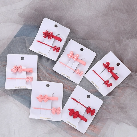 Dulces Pinzas para el Cabello de Aleación con Lazo de Lunares Pasador de Pelo para Mujeres Niñas Accesorios Decorativos