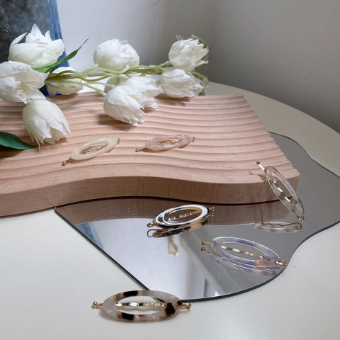 Fermaglio per Capelli Vintage in Acetato Stampa Leopardata Ovale Intagliato Stile Coreano Elegante Accessori per Capelli Geometrici Donna