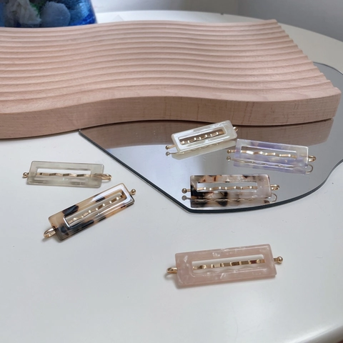 Elegante Acetat Rechteck Haarspangen Geometrische Marmor Schildpatt Seitenclips Für Damen Tägliche Haar Styling Accessoires