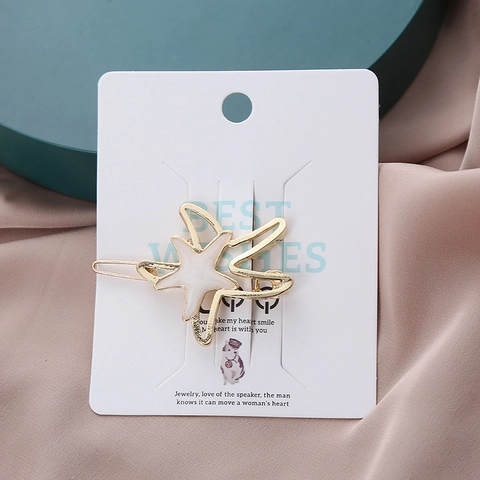 Barrette à Cheveux en Alliage Émail Étoile de Mer Visage Souriant Doux Dessin Animé Marin Pince à Cheveux pour Femmes Bijoux