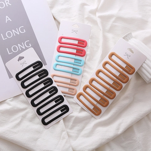 Pinzas de Presión de Aleación Minimalistas Mate para Mujer Pinzas para el Cabello BB de Color Caramelo Simples Horquillas Mate Sólidas