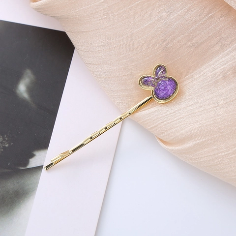 Cute Animal Shape Hair Clip Glitter Acrylic Resin Decoration Gold Alloy Side Clip For Women Girls Sweet Hair Accessories