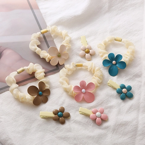 Elastico per Capelli Fiore Morandi Clip a Becco d Anatra Elegante Tessuto Floreale Lega Accessori Capelli Quotidiano