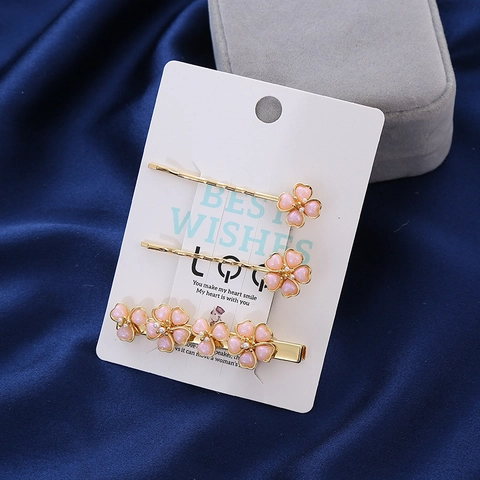 Blumen Haarklammern Set Acetat Zinklegierung Künstliche Perlenimitat Haarnadeln Süße Irisierende Blume Seitenclips Für Damen Schmuck