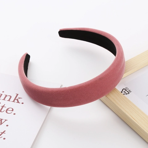 Diadema de Terciopelo Acolchada de Color Sólido Retro para Mujer Banda para el Cabello Rellena de Esponja Accesorios para el Cabello