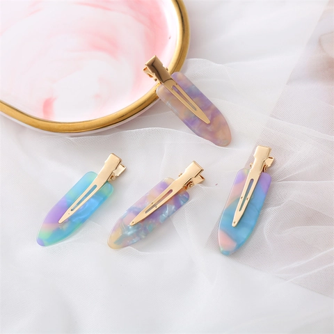 Elegant Acetate Hair Clips Zinc Alloy Marble Pattern Leopard Print Duckbill Clips For Women Sweet Fashion Hair Accessories