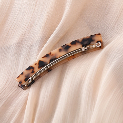 Französischer Stil Acetat Leopardenmuster Bananen-Clip Handgefertigt Minimalistisch Pferdeschwanz Haarschmuck Für Damen