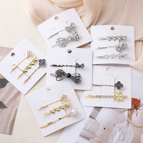 Süße Vintage Schmetterling Künstliche Perle Herz Haarspangen Set Für Damen Bunte Strass Schleife Stern Blume Haarnadel Zubehör
