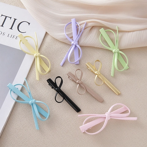 Legierung Schleife Haarspange Für Damen Süß Minimalistisch Entenschnabel Clip Matt Finish Seitenclip Elegant Haarschmuck Geschenk