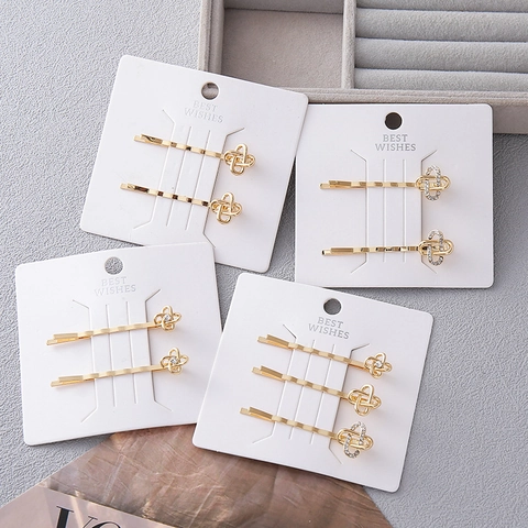Eleganter Goldfarbener Legierung Haarklammer Strass Künstliche Perle Minimalistische Geometrische Linie Haarspange Damen