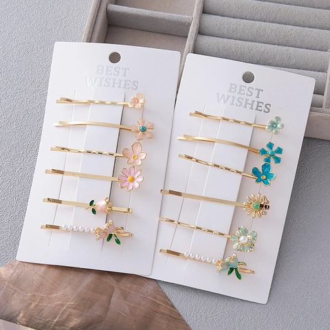 Eleganti Fermagli per Capelli in Lega Floreale con Perle Artificiali Fiori in Smalto Strass Forcine Donna Accessori per Capelli