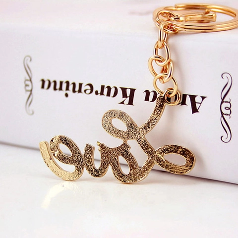Moda Placcato Oro Lega Di Zinco Strass Lettera Love Portachiavi Pendente Borsa Ornamento Da Appendere Donna Gioielli Regalo
