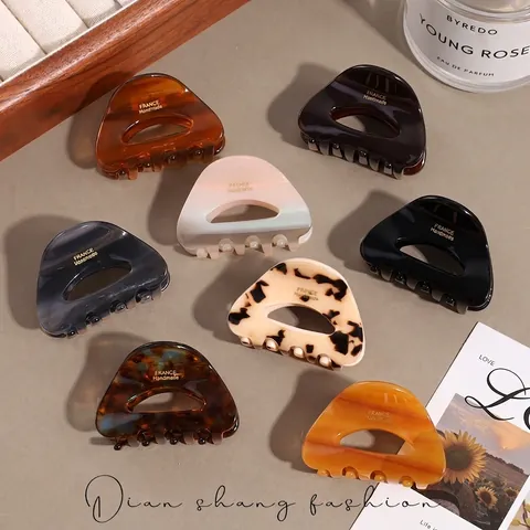 Korean Acetate Hair Claw Clip Retro Semicircular Hollow Shark Clip Small Elegant Hairpin For Women Fashion Hair Accessories