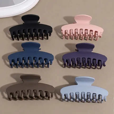 Pinza de Pelo de Plástico Mate con Diseño de Hueso de Dragón para Mujer Pinza de Tiburón Antideslizante Color Sólido Accesorio Elegante