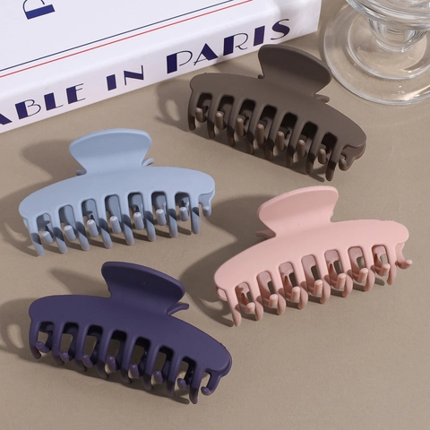 Pinza de Pelo de Plástico Mate con Diseño de Hueso de Dragón para Mujer Pinza de Tiburón Antideslizante Color Sólido Accesorio Elegante