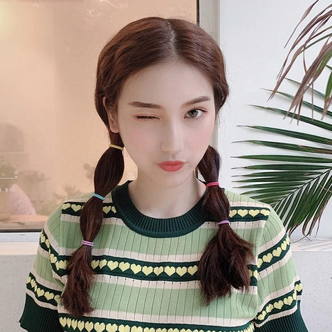 Colorful High Elastic Seamless Hair Ties Set Fabric Ponytail Holders For Women Girls Minimalist Hair Accessories In Frosted Bag