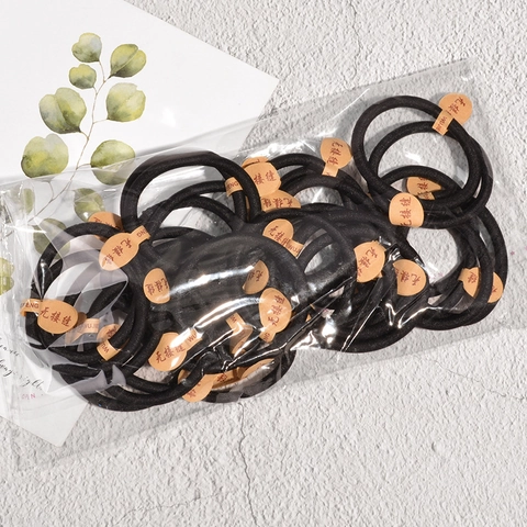 Seamless Black Hair Ties High Elasticity Nylon Hair Bands For Women Girls Daily Hair Styling Minimalist Solid Color Hair Accessories