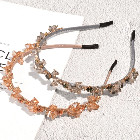 Baroque Rhinestone Headband For Women Elegant Artificial Crystal Handmade Hair Hoop Luxury Vintage Party Hair Accessories