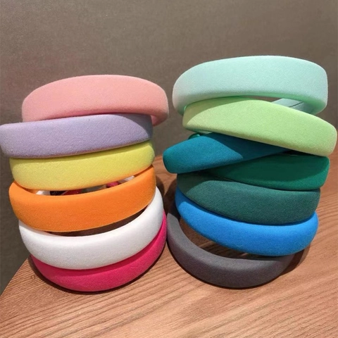Cerchietto Imbottito in Spugna per Donna Cerchietto per Capelli Largo e Spesso Moda Coreana Tinta Unita Accessori per Capelli in Stoffa Fatti a Mano