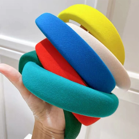 Cerchietto Imbottito in Spugna per Donna Cerchietto per Capelli Largo e Spesso Moda Coreana Tinta Unita Accessori per Capelli in Stoffa Fatti a Mano