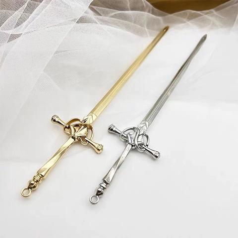 Bastoncino Per Capelli In Lega A Forma Di Spada Vintage Per Donna Accessori Hanfu Cinesi Minimalisti Clip Per Capelli Moderna