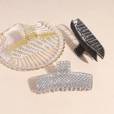 Elegante Pinza de Pelo Grande de Aleación con Strass Perla Artificial de Imitación Estilo Francés Vintage Accesorios para el Cabello Boda