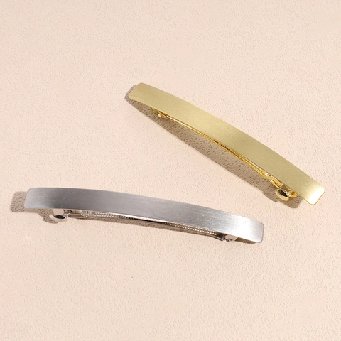 Minimalista Clip a Molla in Lega per Capelli da Donna Vintage Geometrico Forcina Metallo Spazzolato Finitura Lucida Accessori Capelli