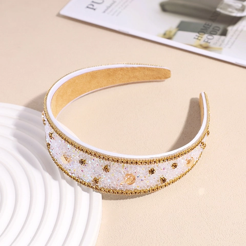 Korean Style Shiny Pave Rhinestone Wide Headband Elegant Exquisite Sparkling Hair Hoop Wedding Party Accessories For Women