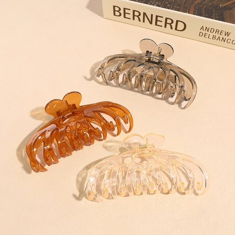 Grande Pinza Per Capelli A Cuore Per Capelli Folti Stile Francese Vintage Opaco Forcina Antiscivolo Per Accessori Da Donna