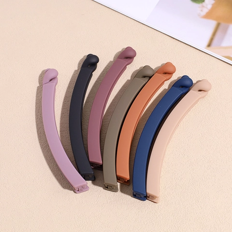 Pinza a Banana Opaca Tinta Unita per Donna Elegante Supporto per Coda di Cavallo Minimalista in Plastica Accessori per Capelli